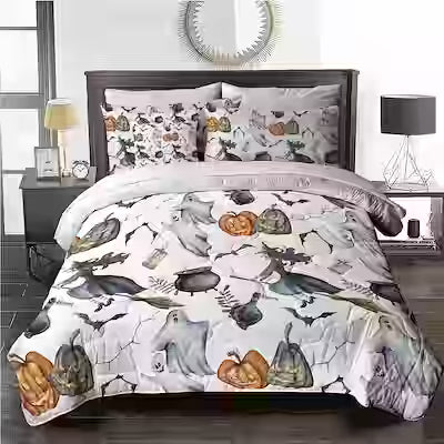 Halloween witch pattern 8‑piece comforter set – bed in a bag with sheets, pillow shams and cushion cover - image 2
