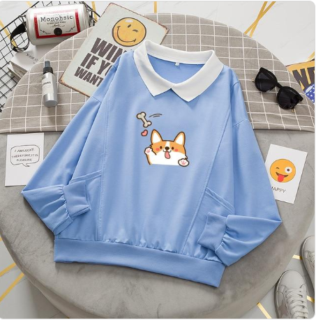 Cozy Printed Fleece Pocket Sweatshirt for Women
