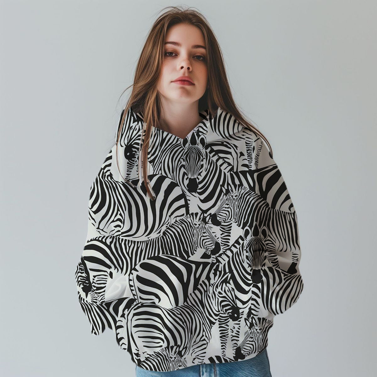 Chic 3D Leopard Print Digital Fashion Sweatshirt