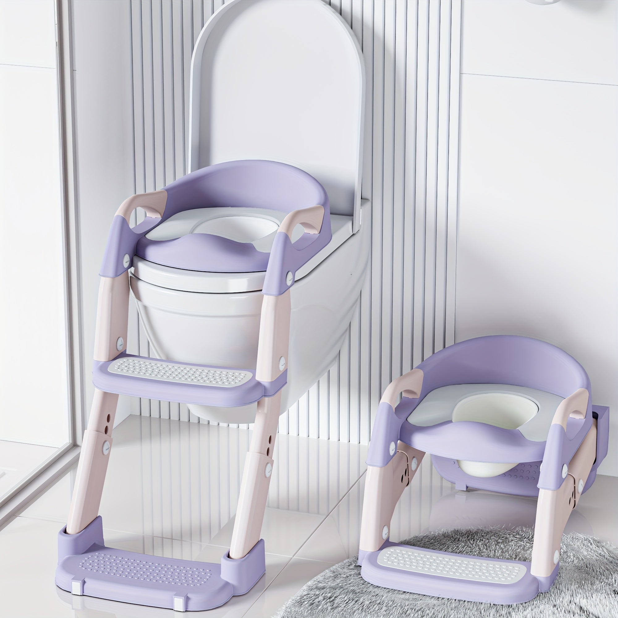 3-in-1 Potty Training Seat with Step Stool and Ladder for Toddlers