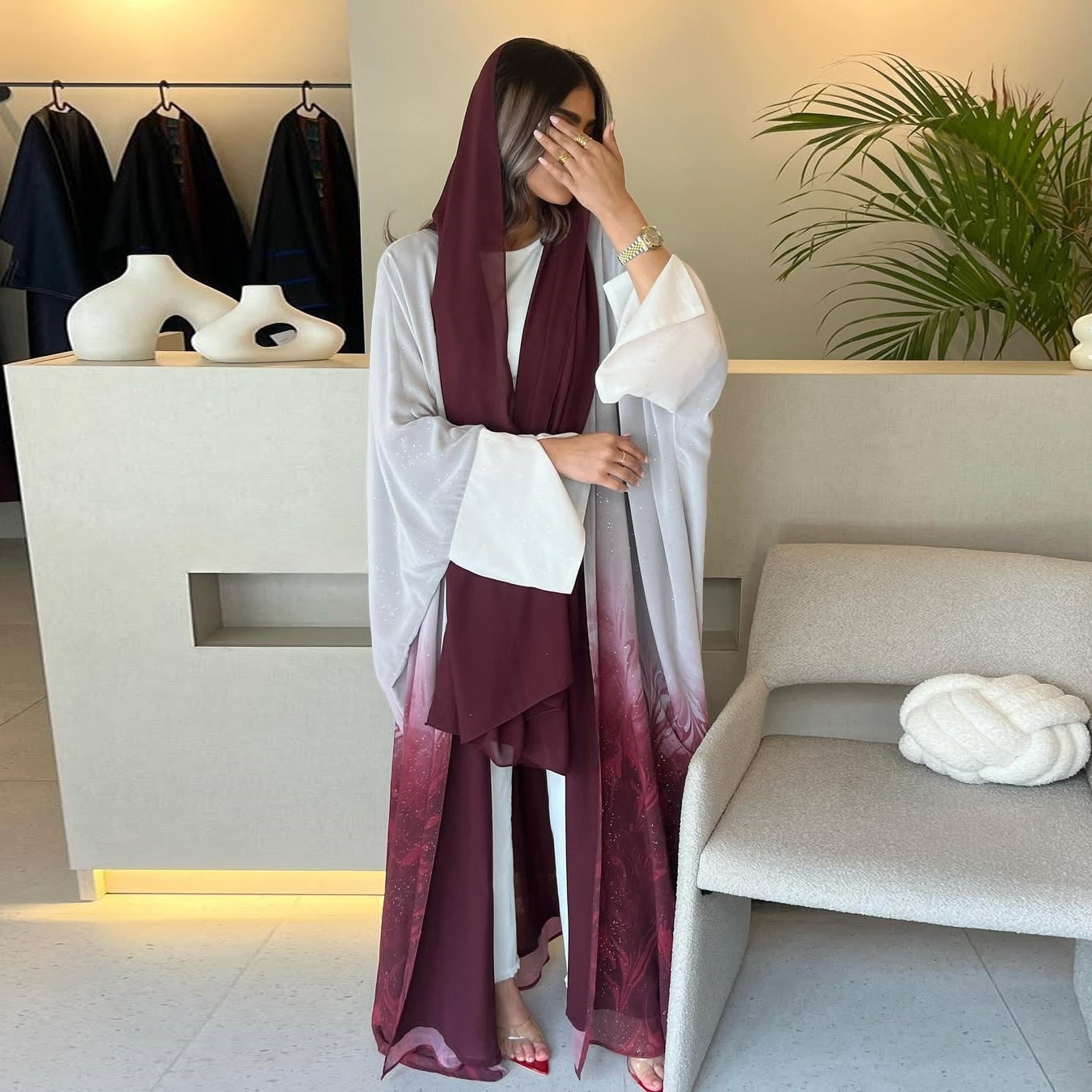 Shining And Gradually Changing Color Cardigan Robe