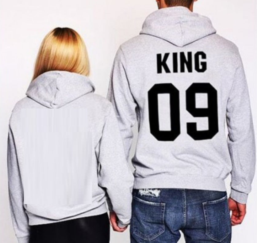 King & Queen 09 Matching Couple Hooded Sweatshirts