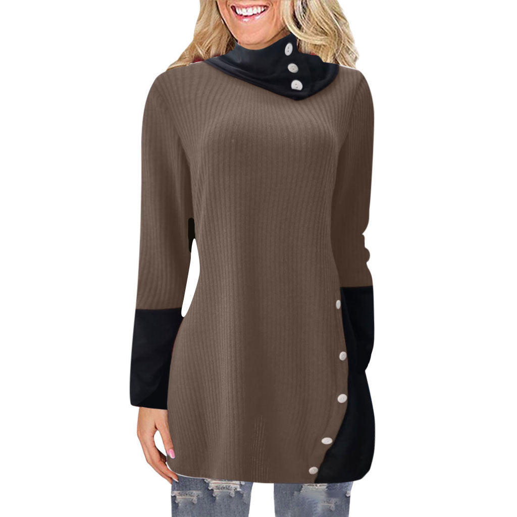 Chic Long Sleeve Irregular Hem A-Line Dress for Women