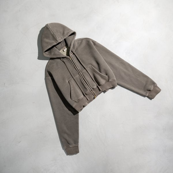 Retro Color Block Zip Hooded Sweater