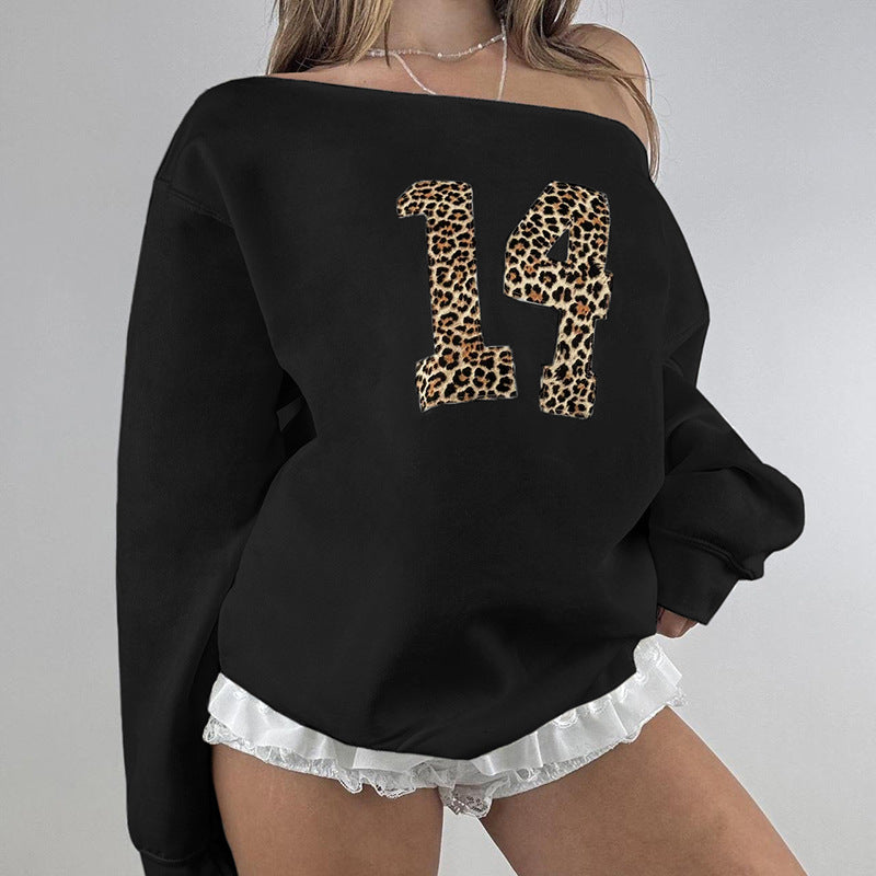Chic Leopard Print Knit Sweater for Women