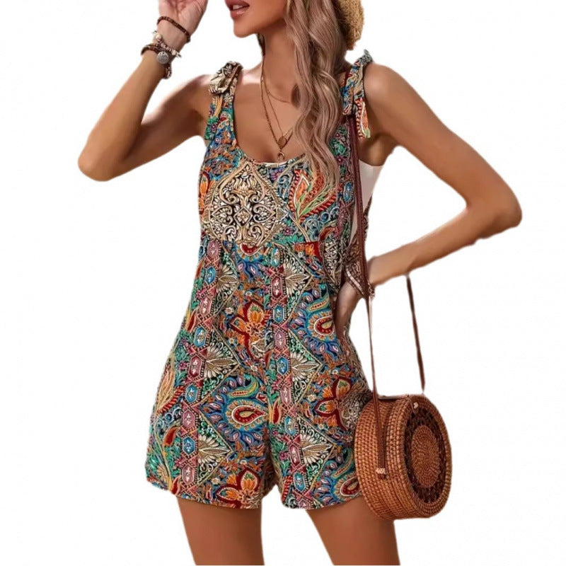 Resort-style Sleeveless Jumpsuit For Women