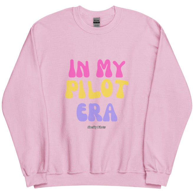 Cozy Pilot Print Loose Pullover Sweatshirt