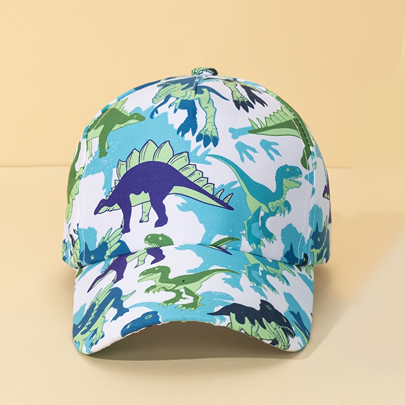 Adjustable Blue Dinosaur Print Baseball Cap for Kids