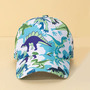 Adjustable Blue Dinosaur Print Baseball Cap for Kids