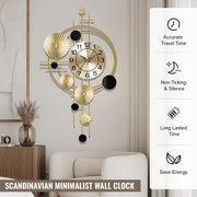 Metal Wall Clock 3D Metal Art Wall Clock 4Th of July Living Room Bedroom Decoration Creative Modern Large Wall Clock Decoration Silent No Ticking Clock 30.7 X 17.7 Inches And Closeout