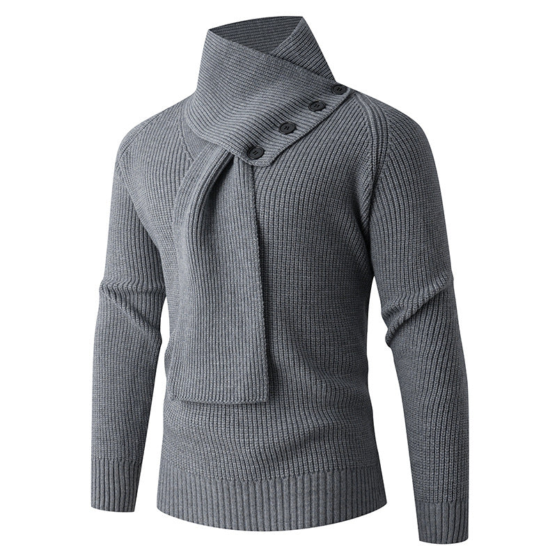 A Thick High-neck Sweater with a Strong Sense of Knitwear Design