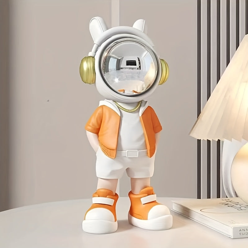 Resin astronaut figurine with vibrant colors for living room decor