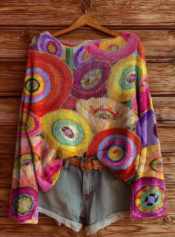 Women's Printed Knitted Sweater