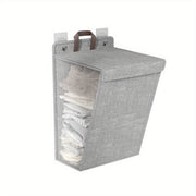 Collapsible Wall‑Mounted Laundry Hamper with Mesh Window, Space‑Saving Bathroom Storage Basket