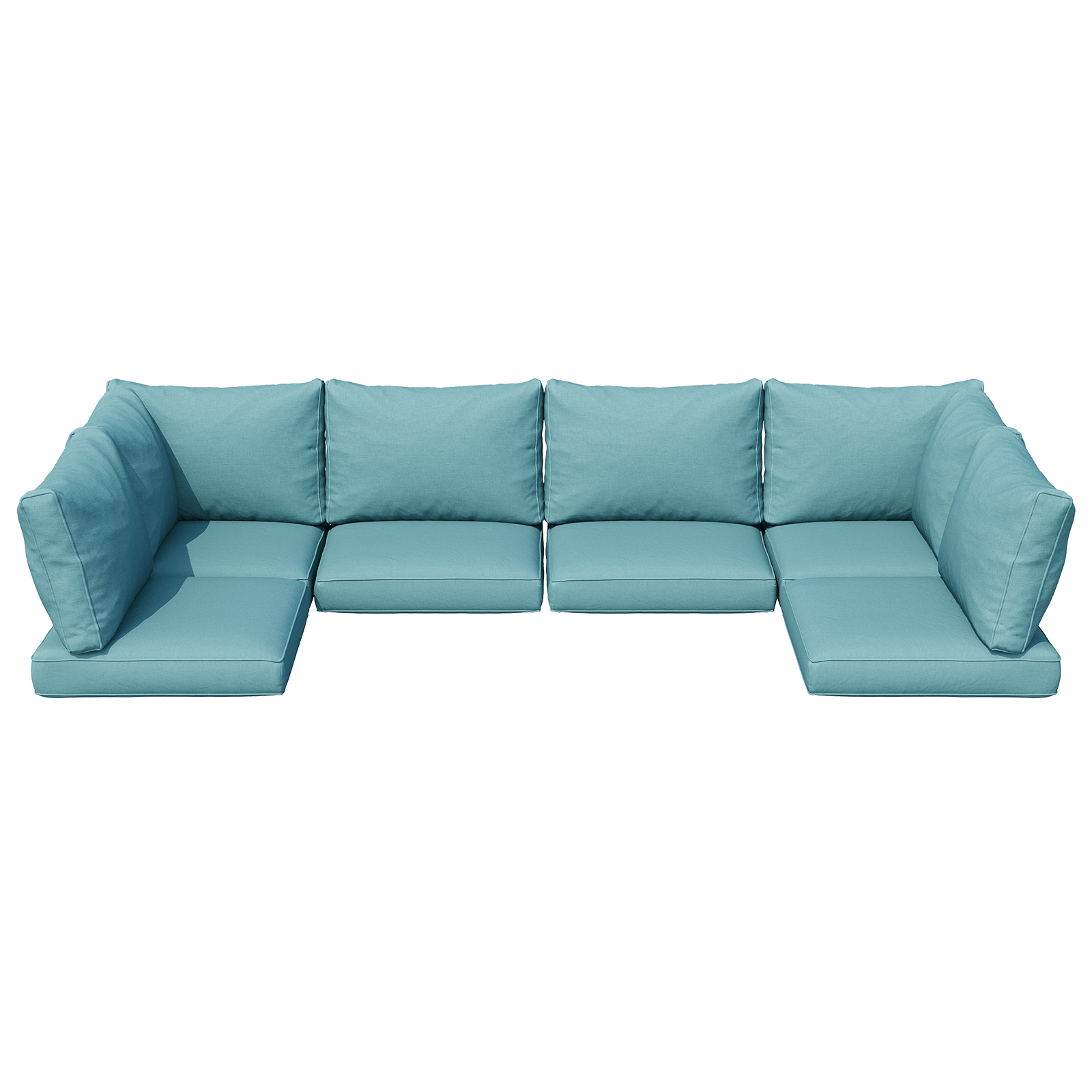 9/14-Piece Outdoor Replacement Cushions For Patio Furniture, Deep Seat Cushions For 4&6 Seat Sectional Sofa, Water-Repellent L-Shaped Couch Pads