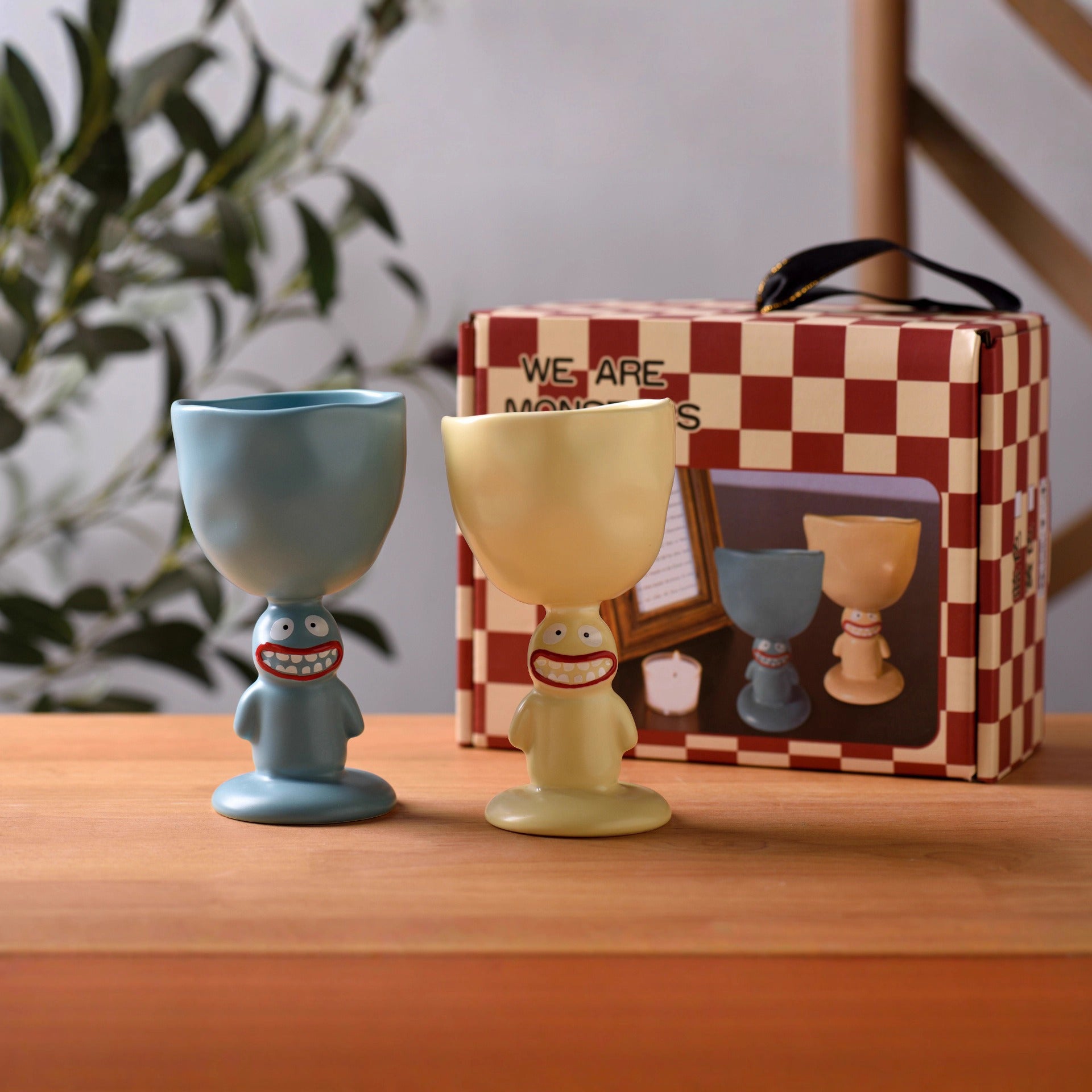 Unique 3D Monster Glassware - Hand Painted & High Footed