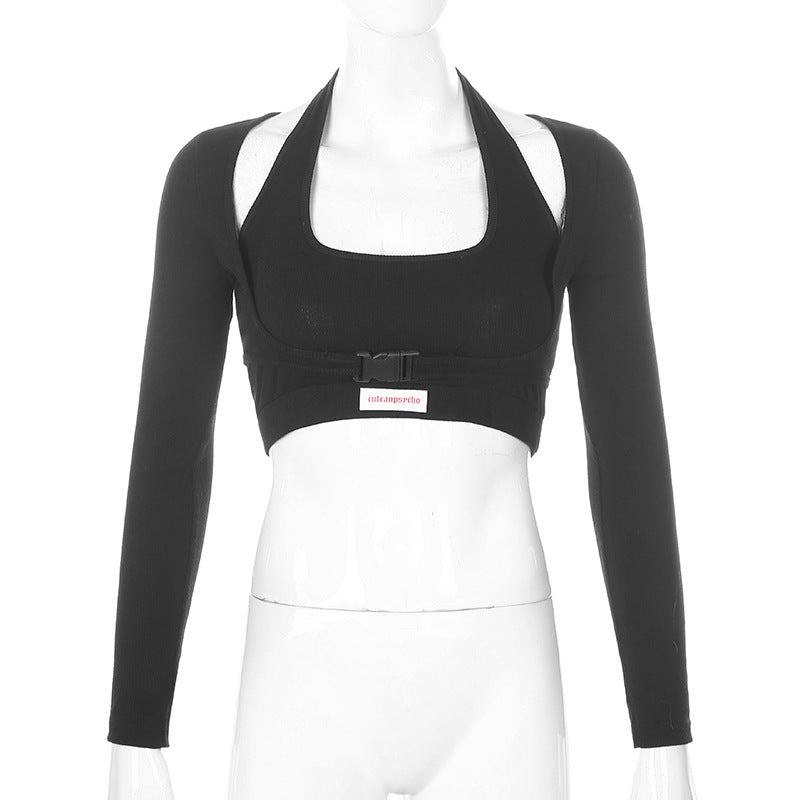 Sexy Hollow Two-Piece Women's Crop Top & Pants Set