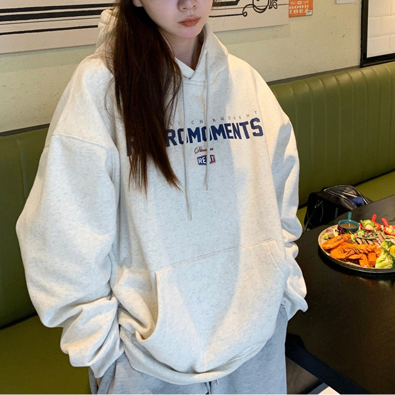 Women's Velvet Padded Hooded Sweatshirt