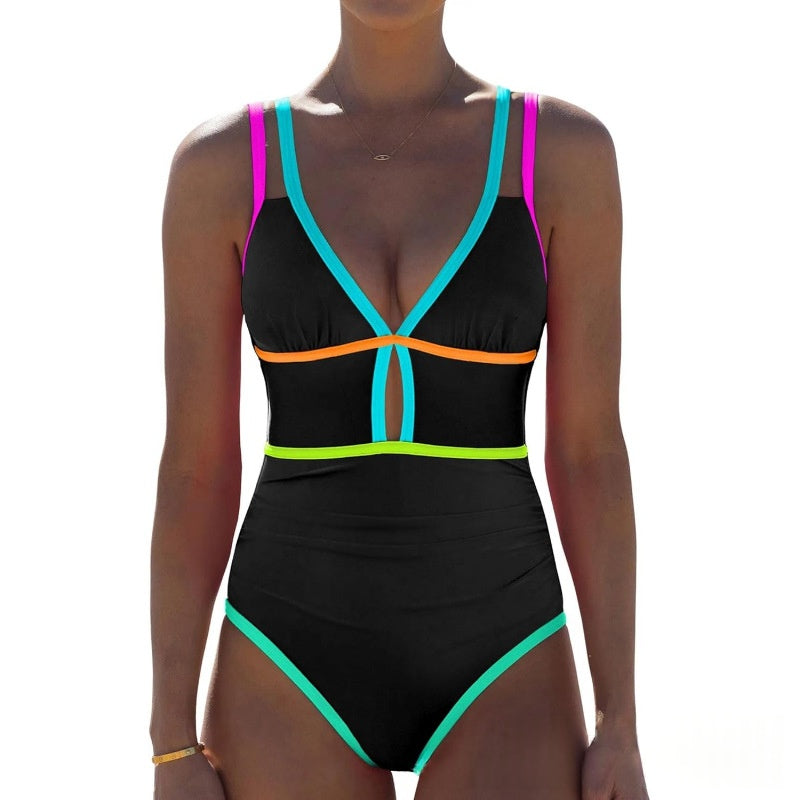 Color Block Sexy Flattering Swimsuit For Women