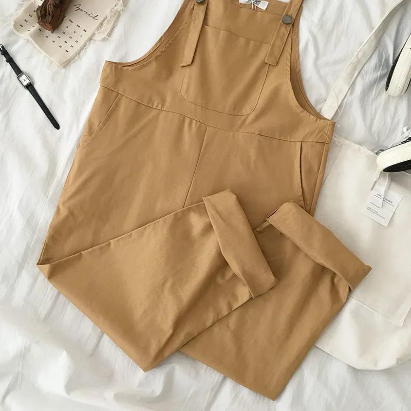 Korean Style Loose Fit Summer Suspender Pants for Women