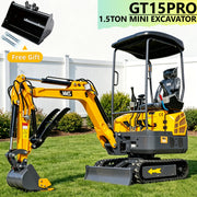 1.5 Ton Mini Excavator with 13.5 HP Gasoline Engine and 500 mm Flat Bucket