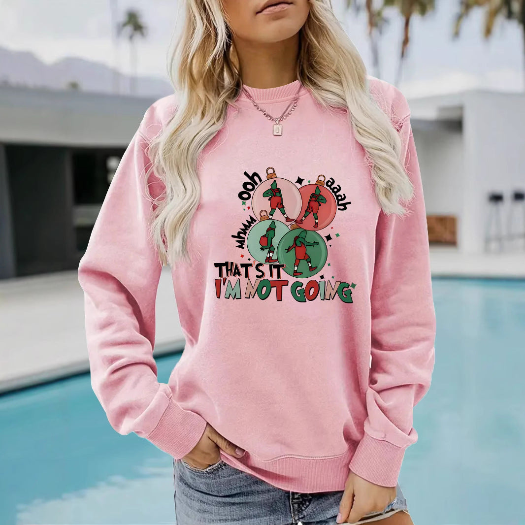 Cozy 'I'm Not Going' Printed Streetwear Casual Hoodie