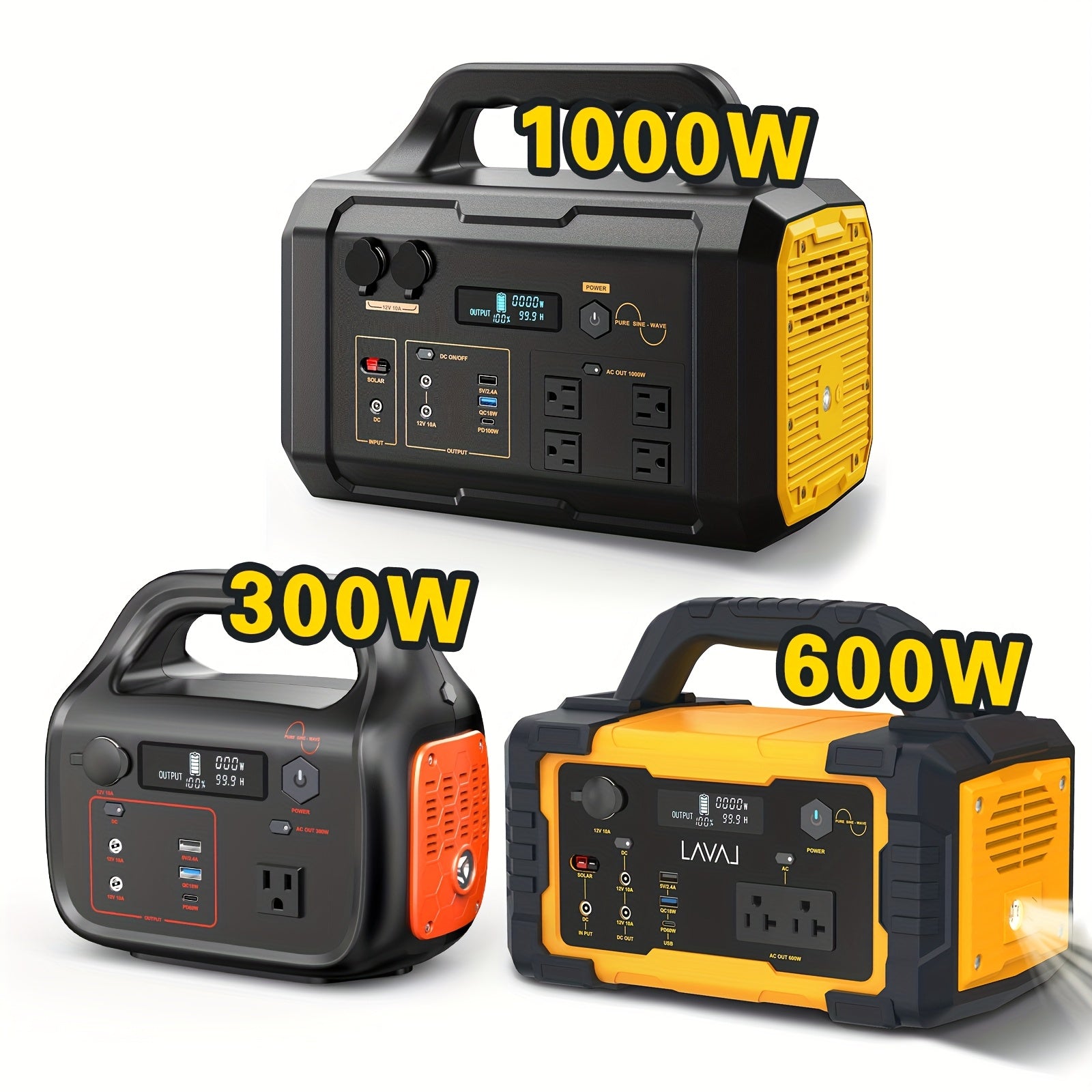 1024Wh Solar Power Station 1024Wh 1000W Portable Power Station | Solar Generator (Excluding Solar Panels) with AC Outlet, 2 DC Ports, 3 USB Ports | Backup Battery for Outdoor Camping, Emergency, Tr...