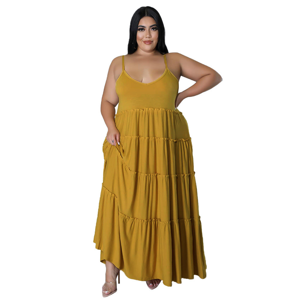 Color-added Amazon Cross-border Supply Strapless Long Doll Dress