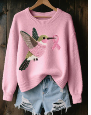 Womens Printed Crew-neck Faux Sweater Top