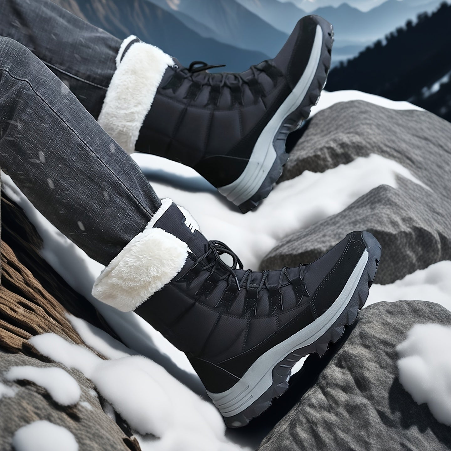 Youth Leisure Snow Boots – Thickened Warm High-Top Winter Style
