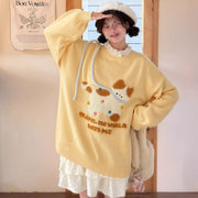 Sweet and Cute New Long-sleeve Loose-fit Tied Top for Autumn