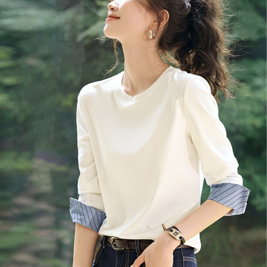 Cozy Autumn Patchwork Long-Sleeve Shirt – Warm & Trendy