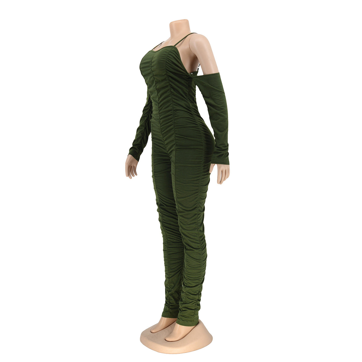 Tight Long Sleeve Spaghetti-strap Women's Jumpsuit