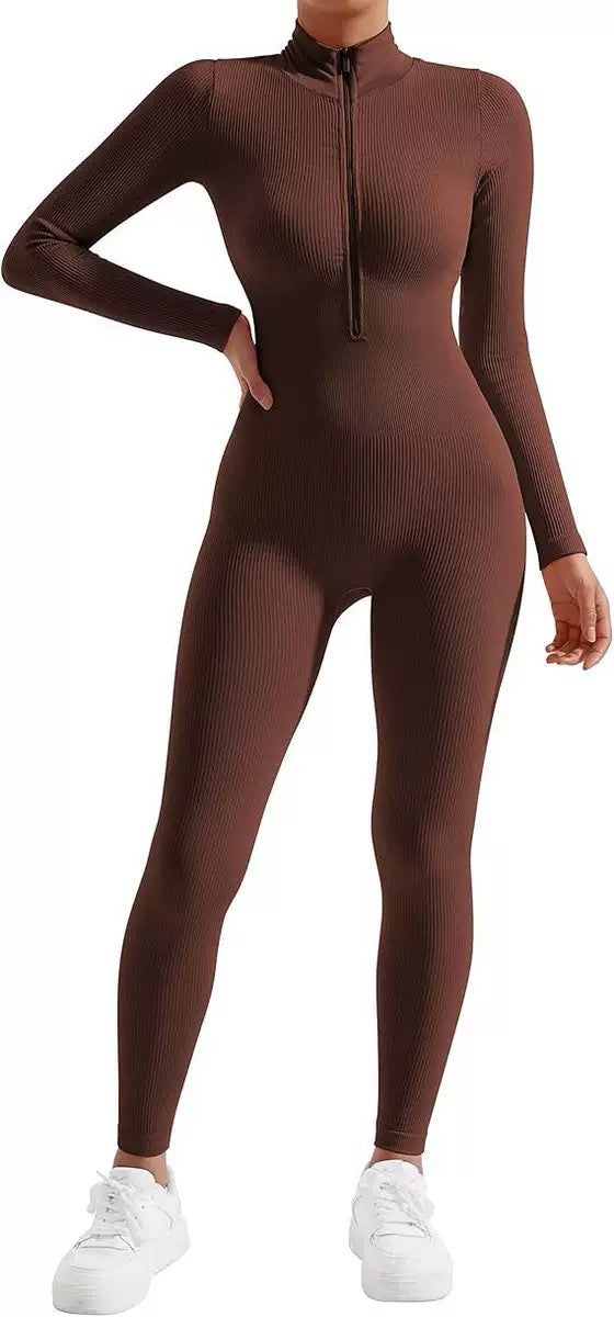 High-Intensity Long Sleeve Fitness Jumpsuit