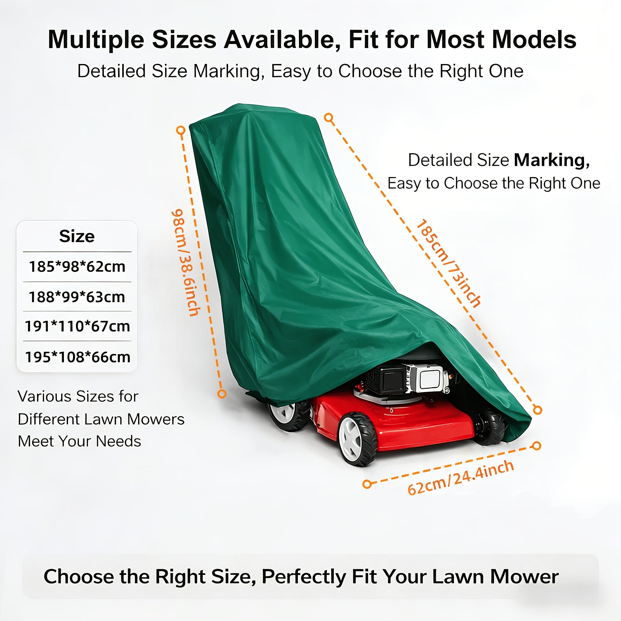 Outdoor Lawn Mower Cover – 300D Oxford Fabric with Drawstring Bottom Closure