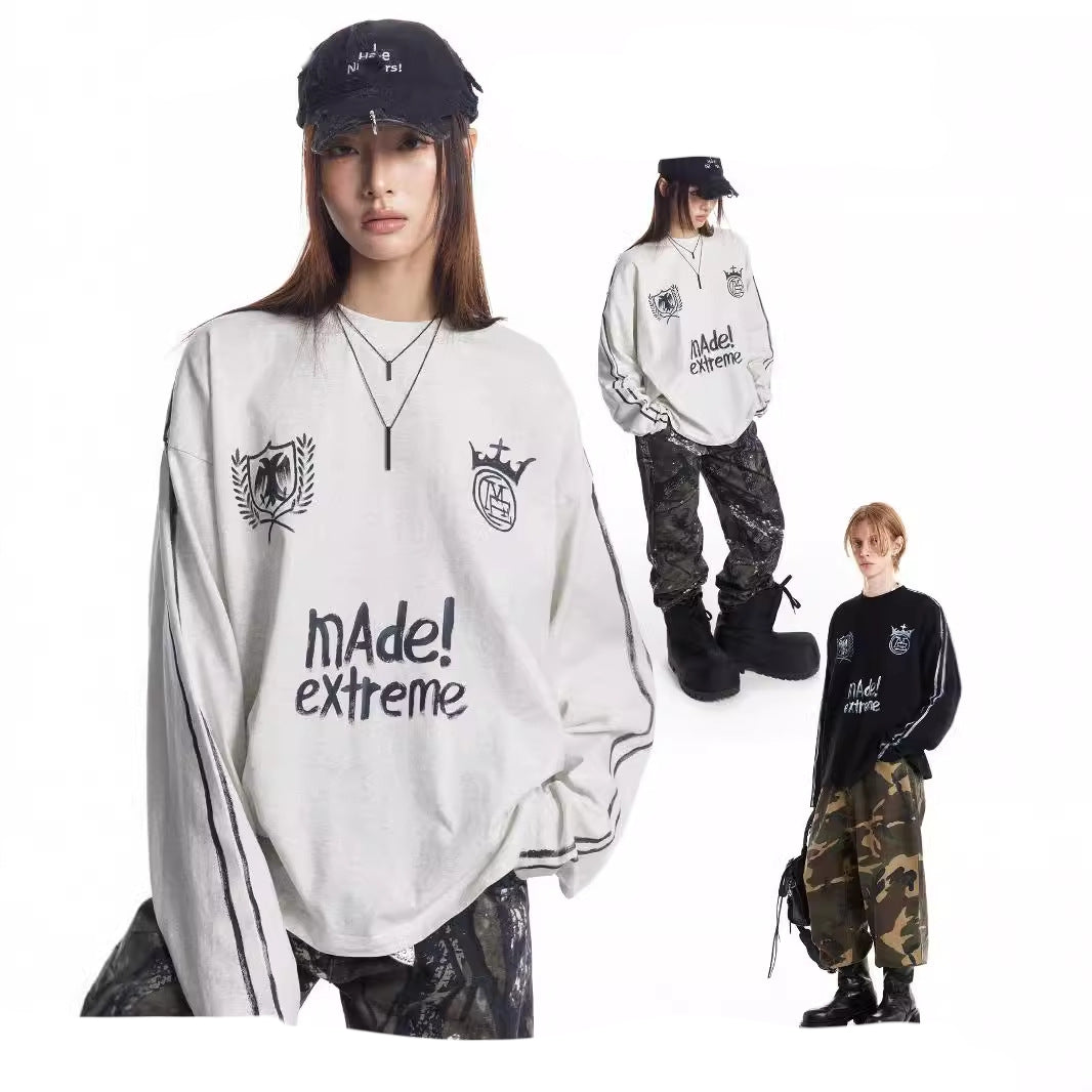 Vintage Hand-Painted Oversized Soccer Jersey Hoodie