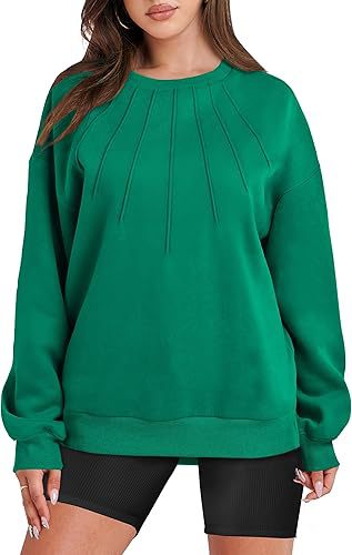 Women's Casual Pleated Round-Neck Fashion Sweater