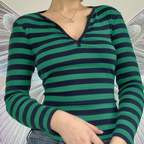 Cozy Striped Long-Sleeve Pullover Sweater