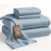 4pcs Bamboo Cooling Bed Sheets Sets Queen Size - Ultra Soft & Luxuriously Cooling, 17" Deep Pocket, Double Stitching, Perfect For Hot Sleepers - Queen Bed Sheets