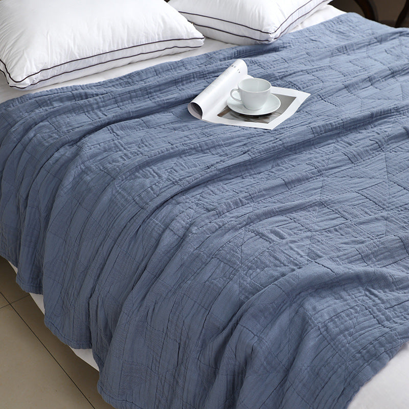 Pure Cotton Breathable Blanket - Soft Nap Throw