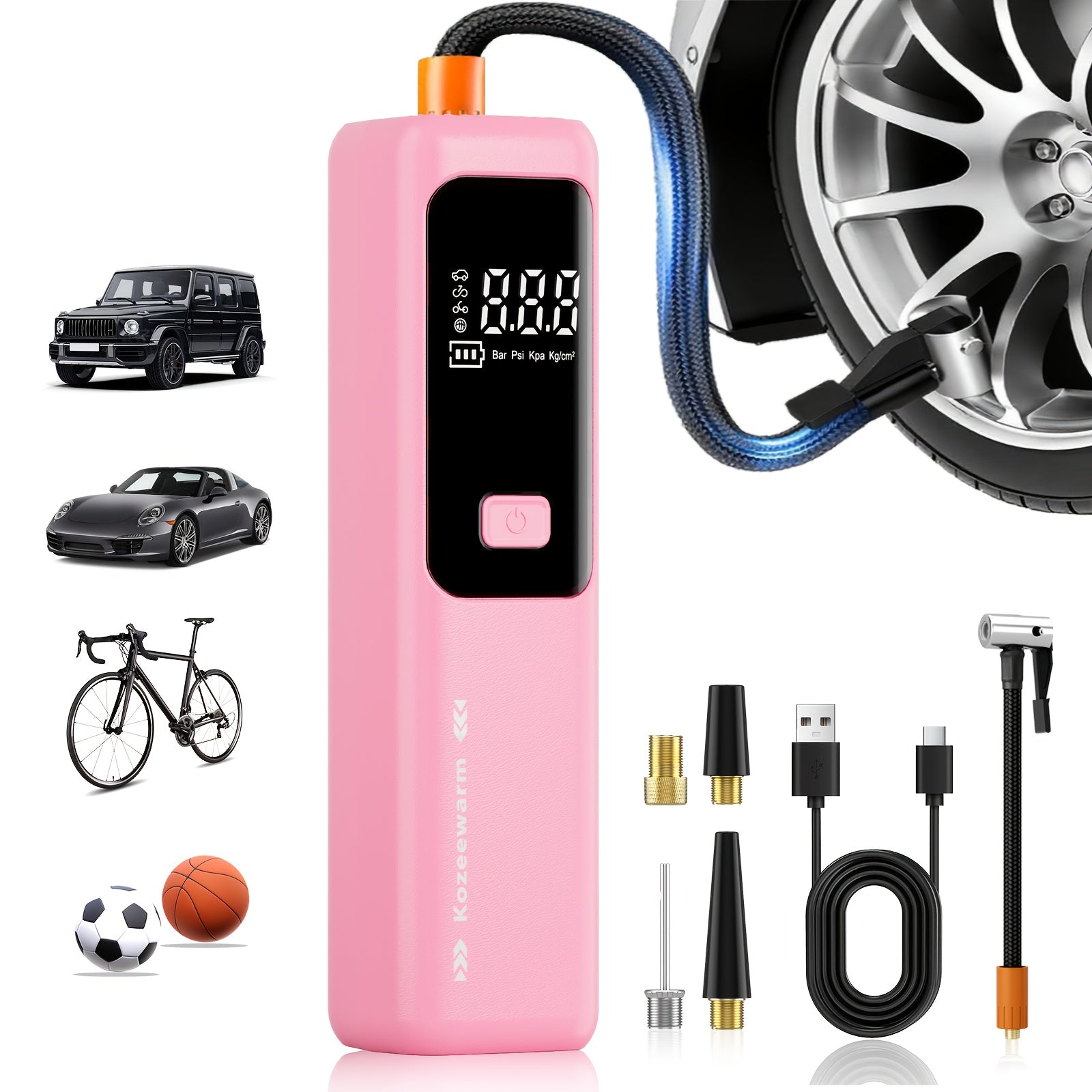 Air Pump For Car Tires, Tire Inflator Portable Air Compressor, Tire Air Pump For Car, Suitable For Bicycle Tires, Motorcycle Tires, And Various Types Of Balls, Portable Air Compressor For Tire...