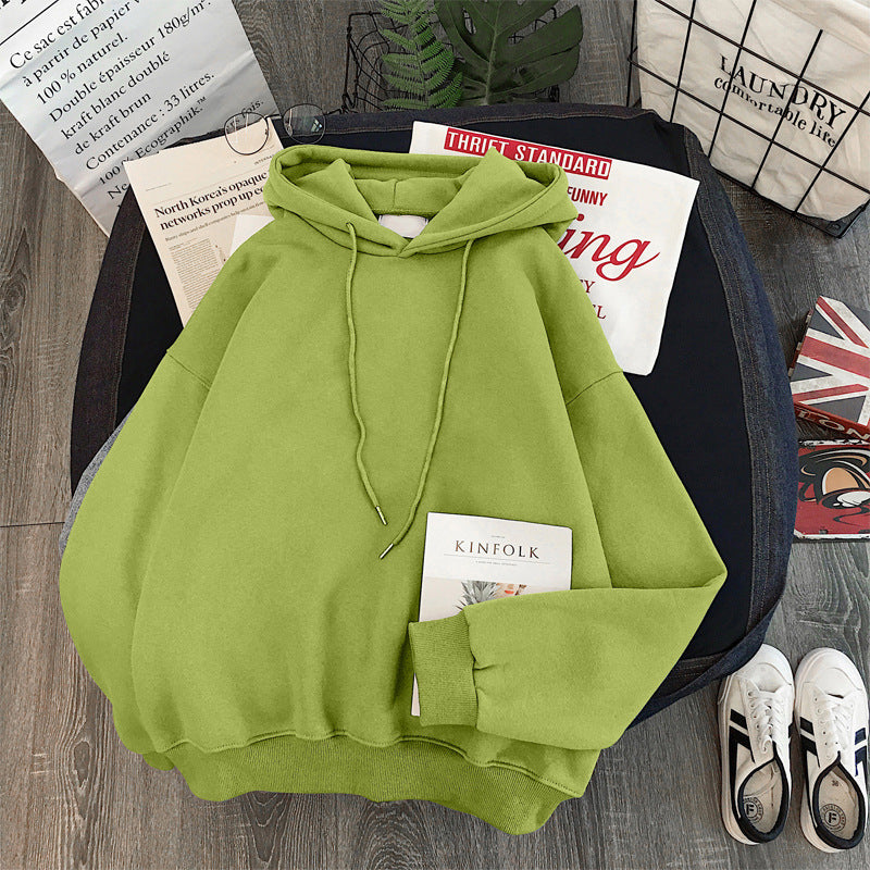 Women's Cozy Solid Color Long Sleeve Pullover Hoodie