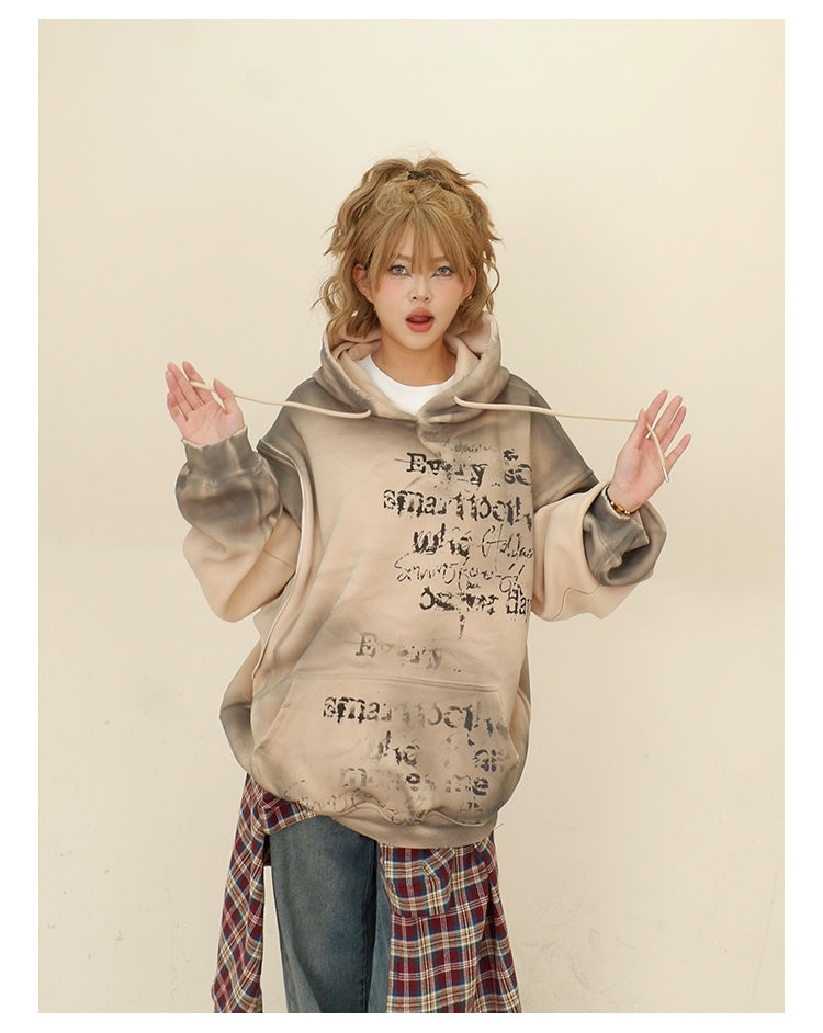 Women's Layered Hooded Chenille Sweater Loose Pullover