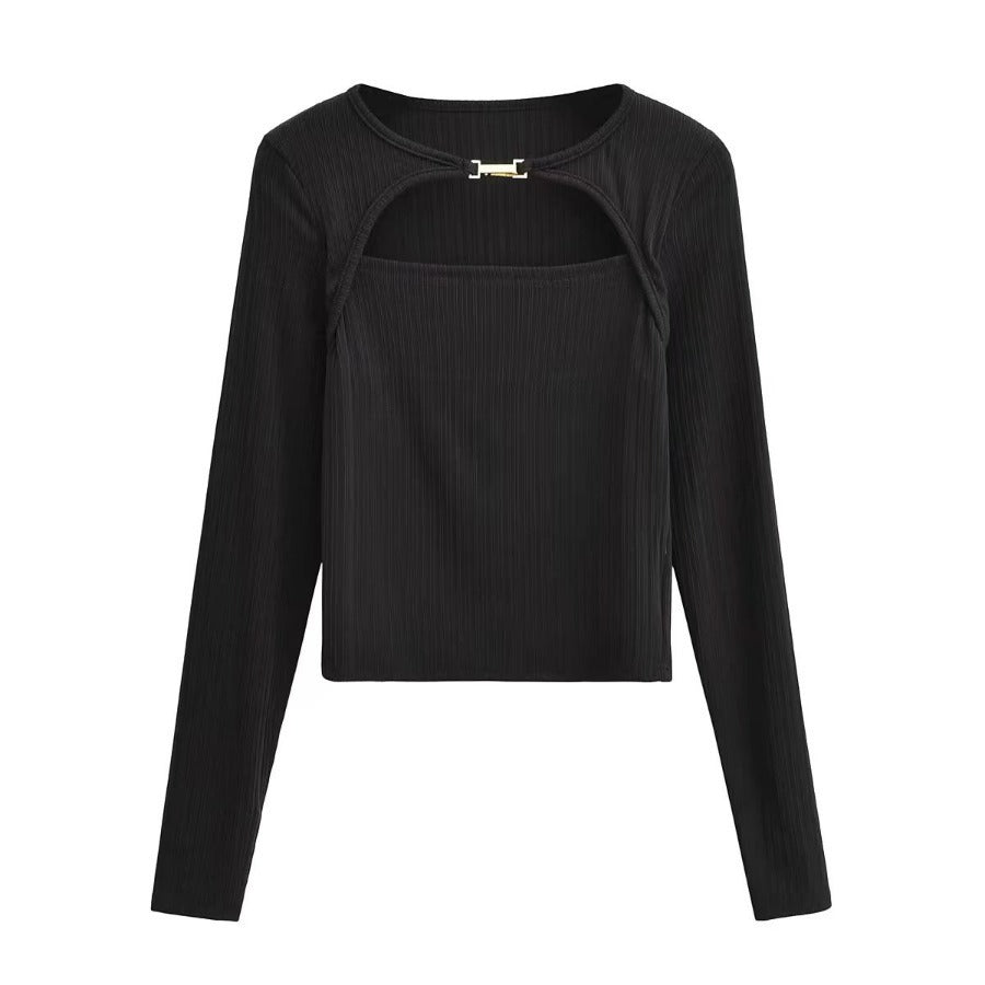 Women's Long Sleeve Elastic Fit Bottoming Shirt