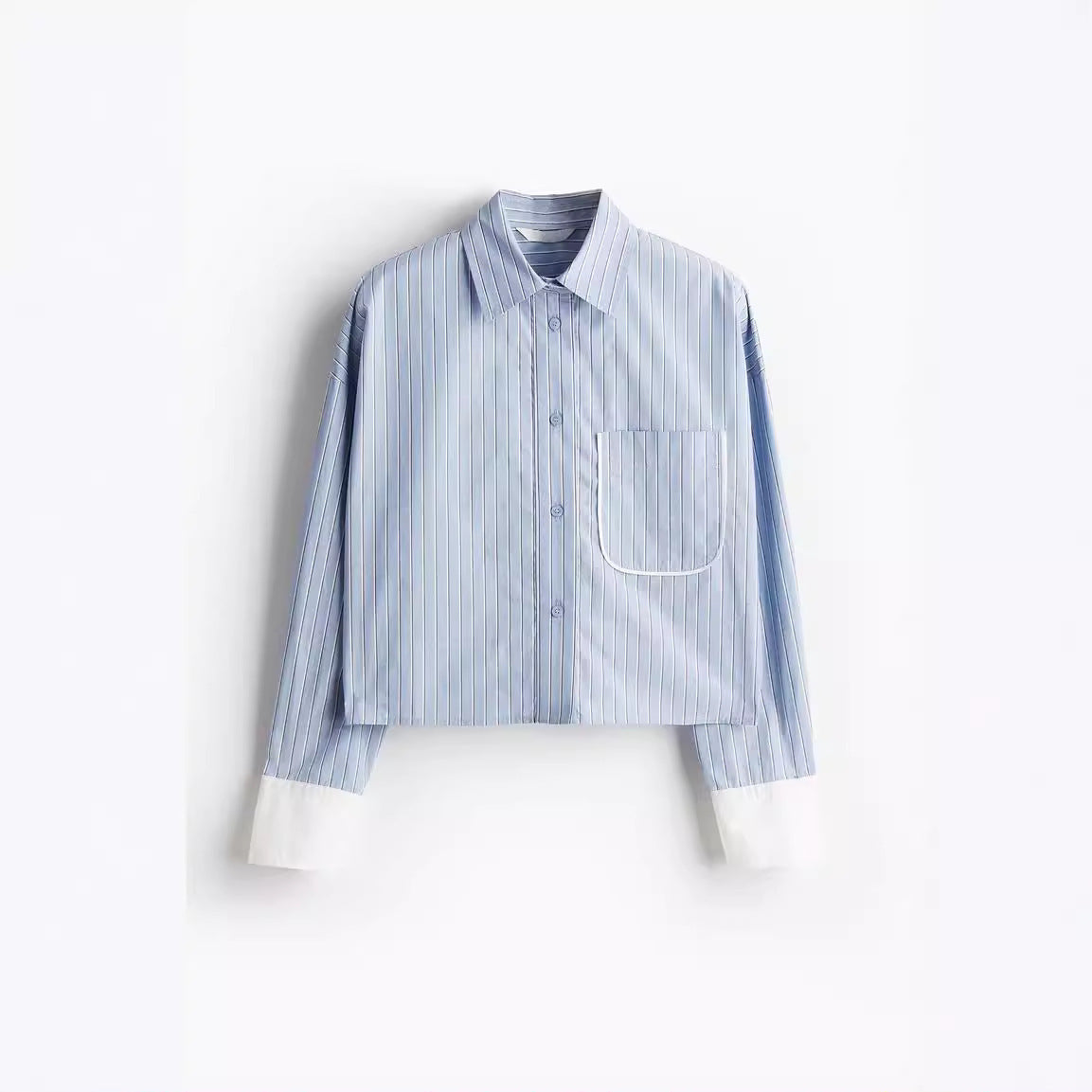 All-matching European And American Style Striped Long Sleeve Shirt