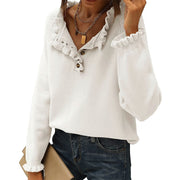 Chic Ruffle Sleeve Knit Pullover Sweater