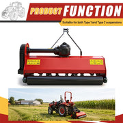 53" Center‑Mount Mulching Mower Deck with 1350 mm Cutting Width, Quick‑Hitch Compatible, Fits 30‑80 HP Tractors (Category I/II)