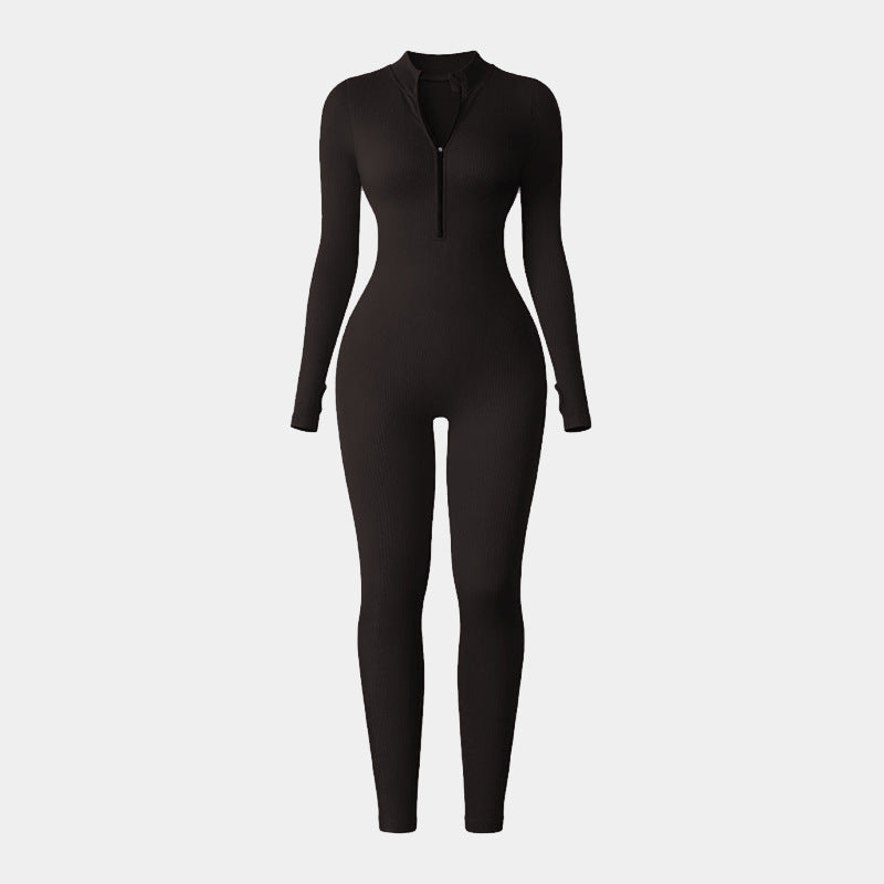 Seamless Ribbed Yoga Romper for Women