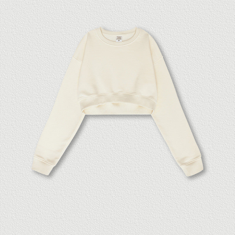 Women's Retro Cropped Long-Sleeve Sweatshirt