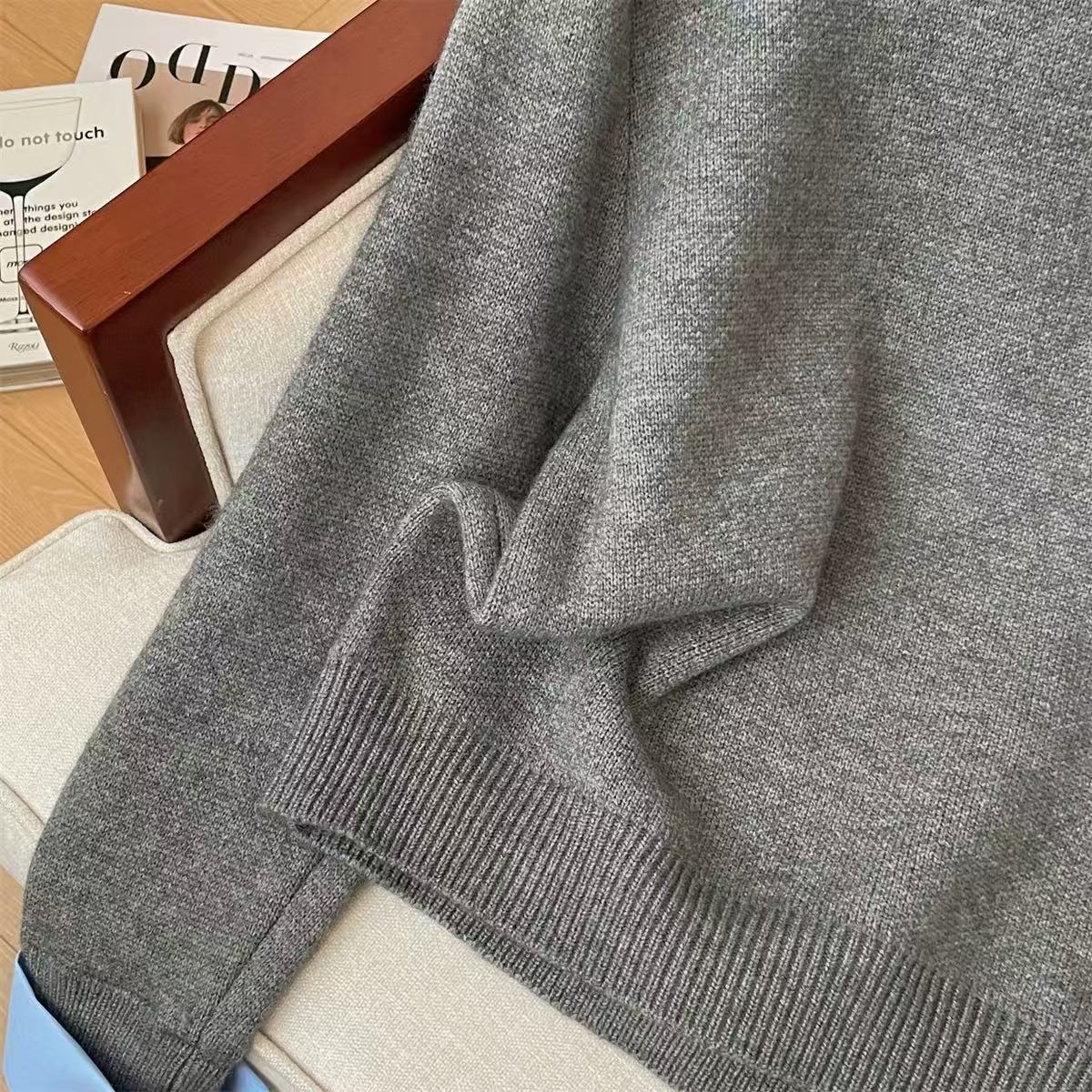 New Autumn Winter Womens Patchwork Faux Two-piece Sweater